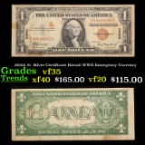 1935A $1  Silver Certificate Hawaii WWII Emergency Currency Grades vf++
