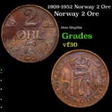 1909-1952 Norway 2 Ore Grades vf++