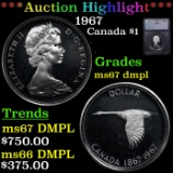 ***Auction Highlight*** 1967 Canada Dollar $1 Graded ms67 dmpl By SEGS (fc)