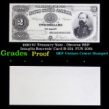 Proof 1890 $2 Treasury Note - Obverse BEP Intaglio Souvenir Card B-251, FUN 2001 Grades Proof