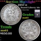 ***Auction Highlight*** 1857-o Seated Liberty Dime 10c Graded ms63 BY SEGS (fc)