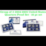 Group of 2 2004-2005 United States Quarters Proof Set - 10 pc set - Low Mintage