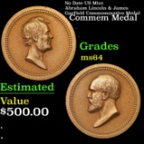 No Date US Mint Abraham Lincoln & James Garfield Commemorative Medal Grades Choice Unc