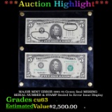 ***Auction Highlight*** MAJOR MINT ERROR 1995 $5 Green Seal MISSING SERIAL NUMBER & STAMP Sealed In