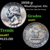 1958-p Washington Quarter 25c Grades GEM++ Unc
