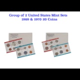 Group of 2 United States Mint Set in Original Government Packaging! From 1969-1970 with 20 Coins Ins