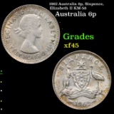 1962 Australia 6p, Sixpence, Elizabeth II KM-58 Grades xf+
