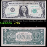 1963B $1 'Barr Note' Federal Reserve Note (San Francisco, CA) Grades vf+