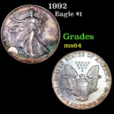 1992 Silver Eagle Dollar $1 Grades Choice Unc