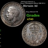 1918 Great Britain 3 Pence Threepence Silver KM-797.2 Grades xf