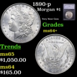 1890-p Morgan Dollar $1 Graded ms64+ BY SEGS