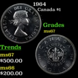 1964 Canada Dollar $1 Grades GEM++ Unc