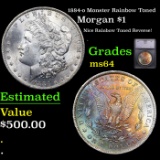 1884-o Morgan Dollar Monster Rainbow Toned $1 Graded ms64 BY SEGS