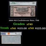 1864 $10 Confederate Note, T68 Graded xf40 By PMG