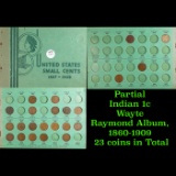 Partial Indian 1c Wayte Raymond Album, 1860-1909 23 coins in Total
