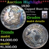 ***Auction Highlight*** 1830 Capped Bust Half Dollar 50c Graded ms64 details By SEGS (fc)