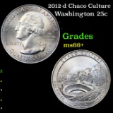2012-d Chaco Culture Washington Quarter 25c Grades GEM++ Unc