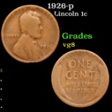 1926-p Lincoln Cent 1c Grades vg, very good