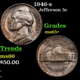 1946-s Jefferson Nickel 5c Grades GEM+ Unc