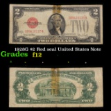 1928G $2 Red seal United States Note Grades f, fine