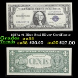 1957A $1 Blue Seal Silver Certificate Grades Choice AU