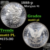 1888-p Morgan Dollar $1 Grades Select Unc PL