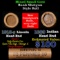 Mixed small cents 1c orig shotgun roll, 1918-s Wheat Cent, 1889 Indian Cent other end, Brinks Wrappe