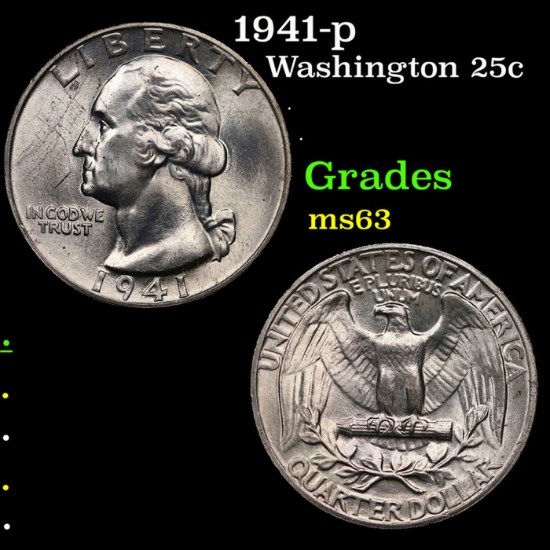 1941-p Washington Quarter 25c Grades Select Unc