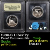 Proof 1986-S LiberTy Modern Commem Half Dollar 50c Graded GEM++ Proof Deep Cameo BY USCG