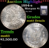 ***Auction Highlight*** 1894-s Morgan Dollar $1 Graded ms63 Details BY SEGS (fc)