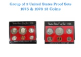 Group of 2 United States Mint Proof Sets 1975-1976 12 coins