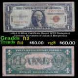 1935A $1 Silver Certificate Hawaii WWII Emergency Currency, Signatures of Julian & Morgenthau Grades