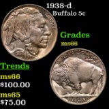 1938-d Buffalo Nickel 5c Grades GEM+ Unc