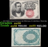 1875 US Fractional Currency 10c Fifth Issue, Fr-1266 Short, Thick Key Grades Choice AU/BU Slider