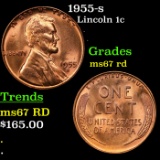 1955-s Lincoln Cent 1c Grades GEM++ Unc RD