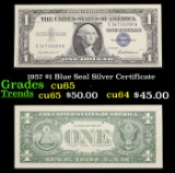 1957 $1 Blue Seal Silver Certificate Grades Gem CU