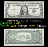 1957B $1 Blue Seal Silver Certificate Grades Gem CU