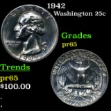 Proof 1942 Washington Quarter 25c Grades GEM Proof