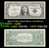 1957 $1 Blue Seal Silver Certificate Grades Gem CU