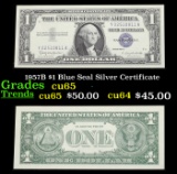 1957B $1 Blue Seal Silver Certificate Grades Gem CU