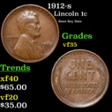 1912-s Lincoln Cent 1c Grades vf++