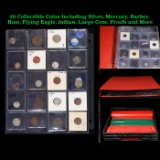 20 Collectible Coins Including Silver, Mercury, Barber, Bust, Flying Eagle, Indian, Large Cent, Proo