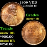 1909 VDB Lincoln Cent 1c Grades GEM++ RB