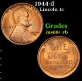 1944-d Lincoln Cent 1c Grades GEM++ RB