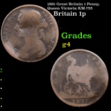 1891 Great Britain 1 Penny, Queen Victoria KM-755 Grades g, good