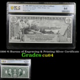 PCGS 1896 $1 Bureau of Engraving & Printing Silver Certificate Graded cu64 By PCGS