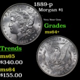 1889-p Morgan Dollar $1 Grades Choice+ Unc