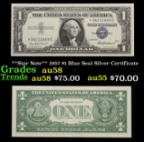 **Star Note** 1957 $1 Blue Seal Silver Certificate Grades Choice AU/BU Slider