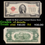 1928D $2 Red seal United States Note Grades vf details