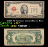 1928F $2 Red seal United States Note Grades vf, very fine